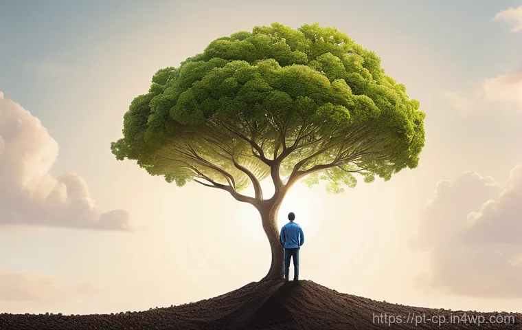 자기 객관화를 위한 목표 설정 전략 - A conceptual image showing a person's inner world, where glowing, interconnected pathways represent ...