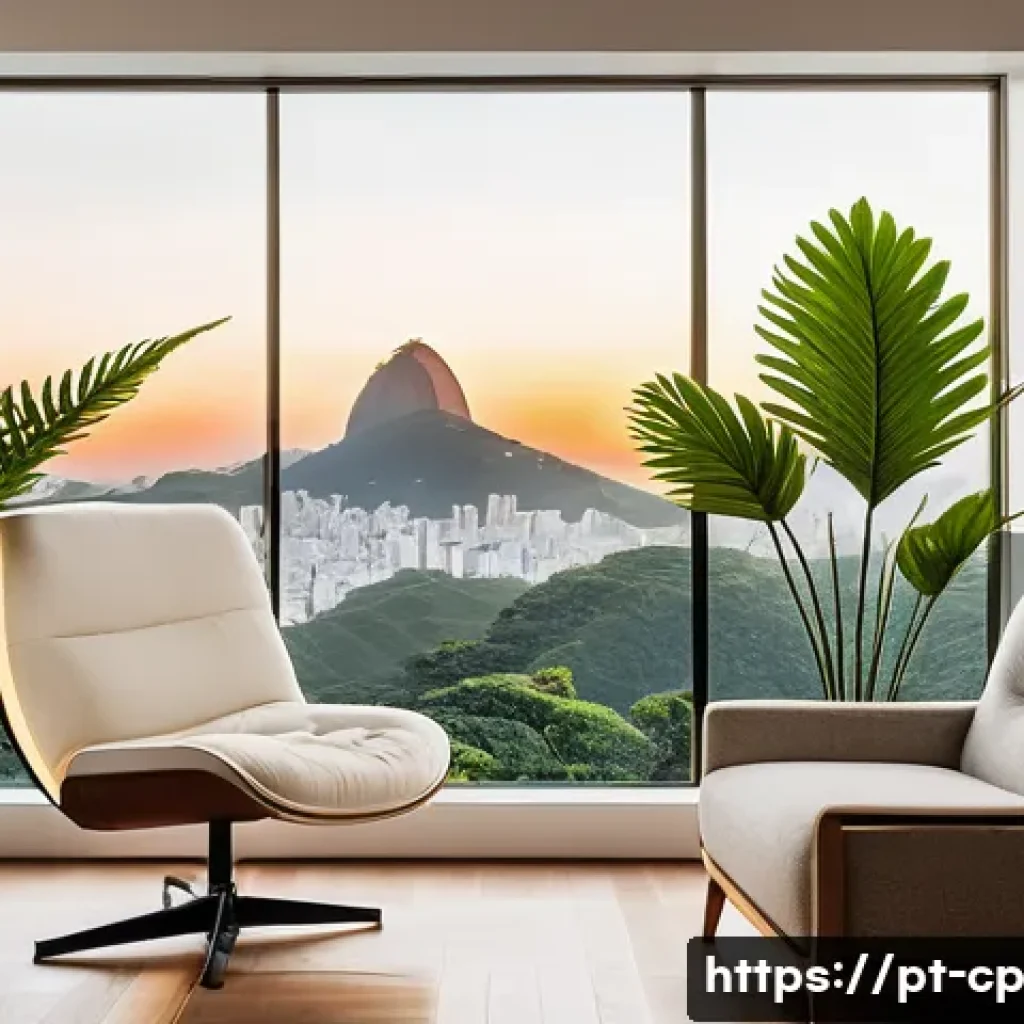 자기 객관화 실천을 위한 동기 부여 기법 - A serene, softly lit cozy corner in a modern Brazilian apartment designed for personal reflection. T...